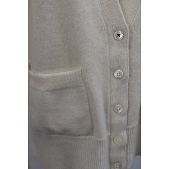 BRAZEAU TRICOT Sz 1 XS Ivory Cream 100% Cashmere Park Cardigan Sweater NWT - Picture 6 of 8